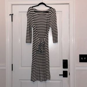T.LA Striped MIDI Dress. Black and White. Size L